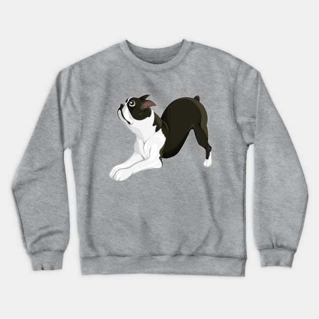 Cute cartoon Boston Terrier Crewneck Sweatshirt by Art by Angele G